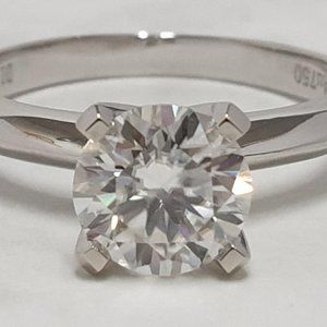 1 Ct Round Knife Edge 4 Prong Solitiare Ring 18k